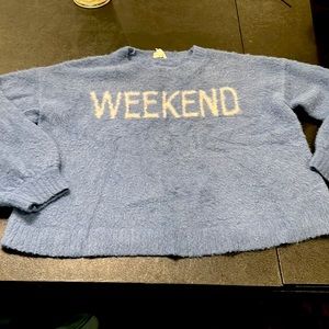Hem and thread weekend sweater dark blue